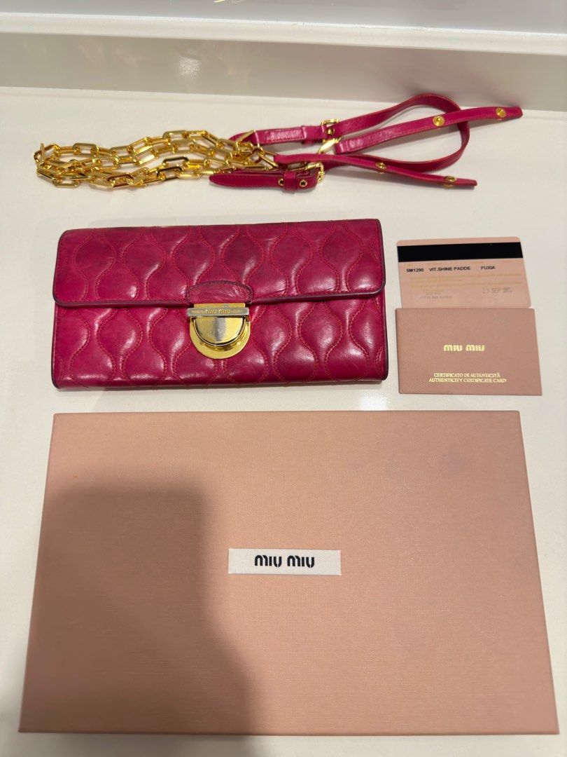 Authentic Miu Miu Wallet Chain, Luxury, Bags & Wallets on Carousell