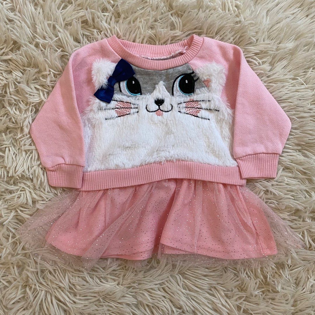 Baby Girl Cat Top Babies Kids Babies Kids Fashion on Carousell