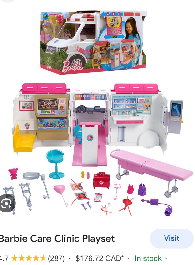 Barbie Care Clinic playset - Barbie救護車, 興趣及遊戲, 玩具& 遊戲