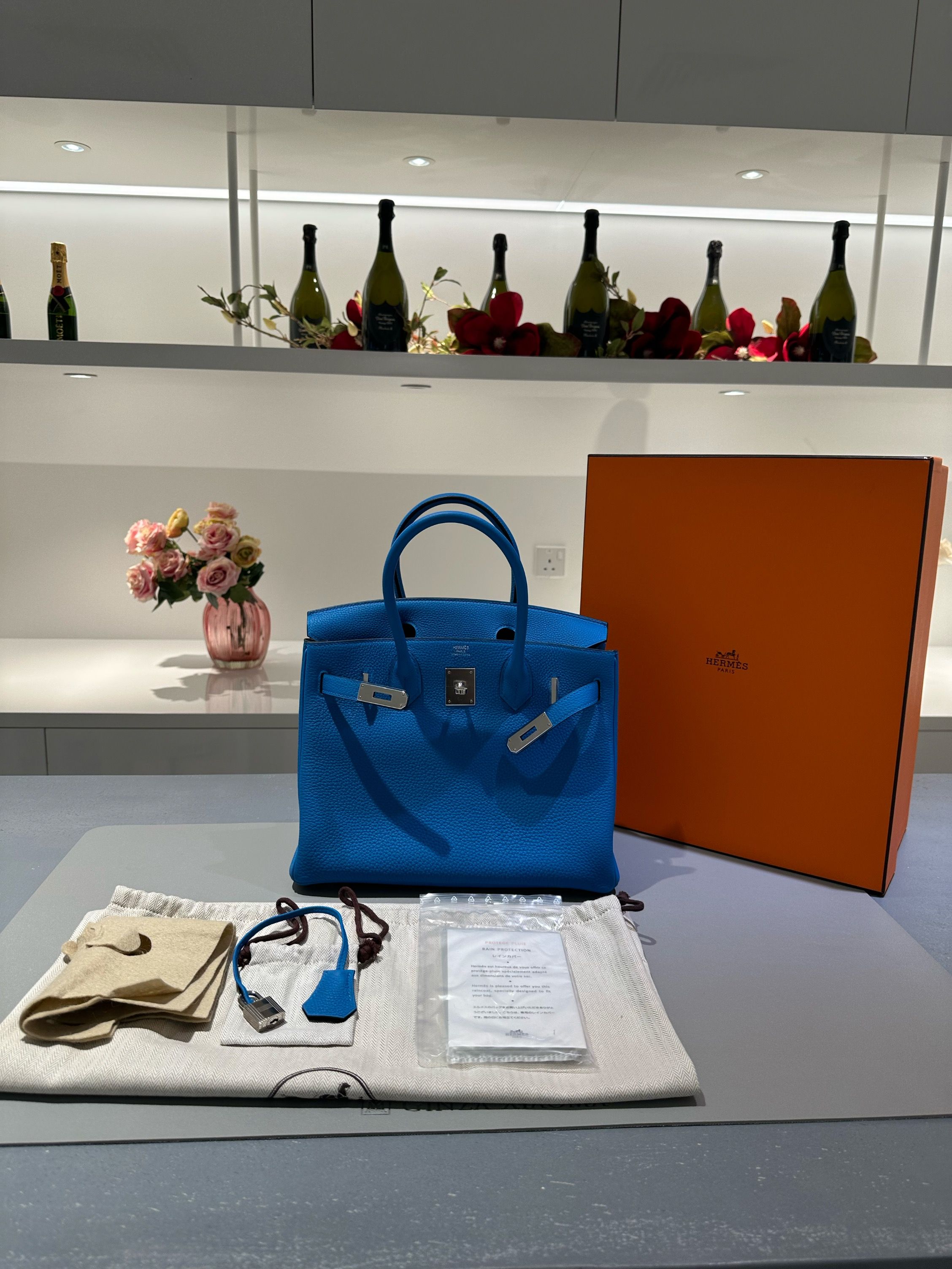Recent fave #BagsOfKL spotting: the Hermès Bleuet Birkin 30cm in Ostri