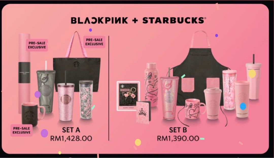 BLACKPINK STARBUCKS SET A+B, Hobbies & Toys, Collectibles & Memorabilia
