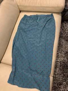 Blue Dotted Midi Skirt M