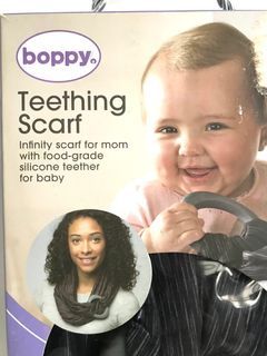 Boppy Teething Infinity Scarf, Heathered Gray, BNIB