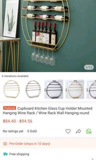 BRAND NEW: Golden Wine, Glasses & Storage Rack
