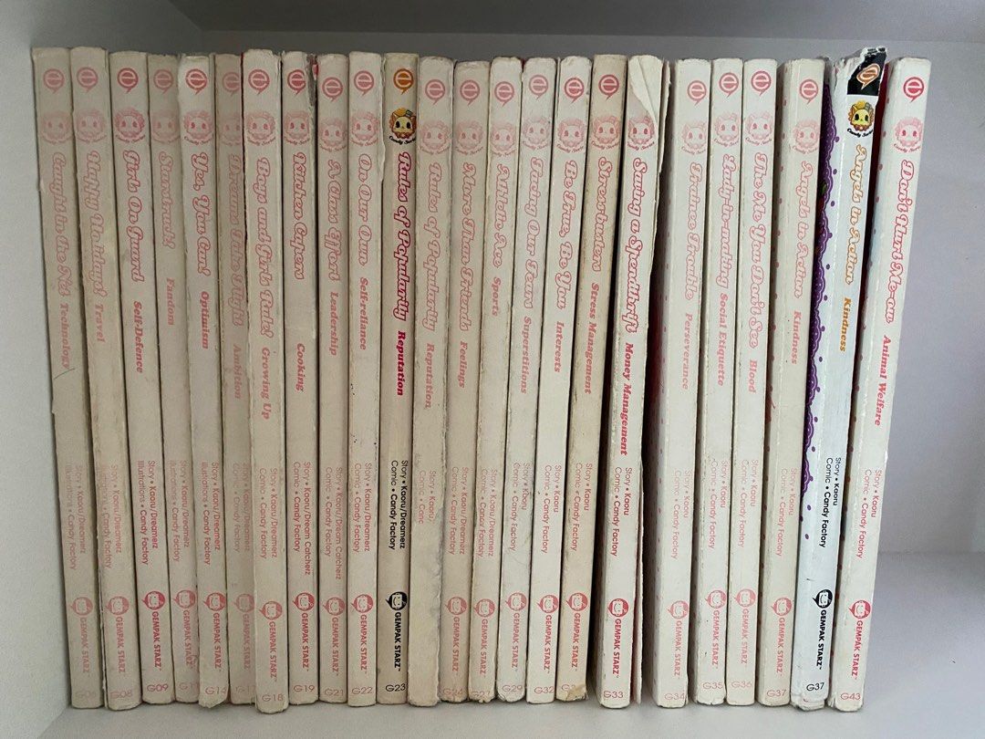 Candy series (Category: Comics & Manga) located in Singapore. Submitted by hiroyuki6 (Listing ID 1244503321, Image 1). Description: We have bought a complete set and would like to let go of some existing book. Some first page or last page may have been torn. Not for fussy buyer. Self collection at Shunfu road. Postage can be arranged at $1.50 (no tracking number). Available series G09 G11 G14 G18 G19 G21 G23 (spoilt without pink cover - content i