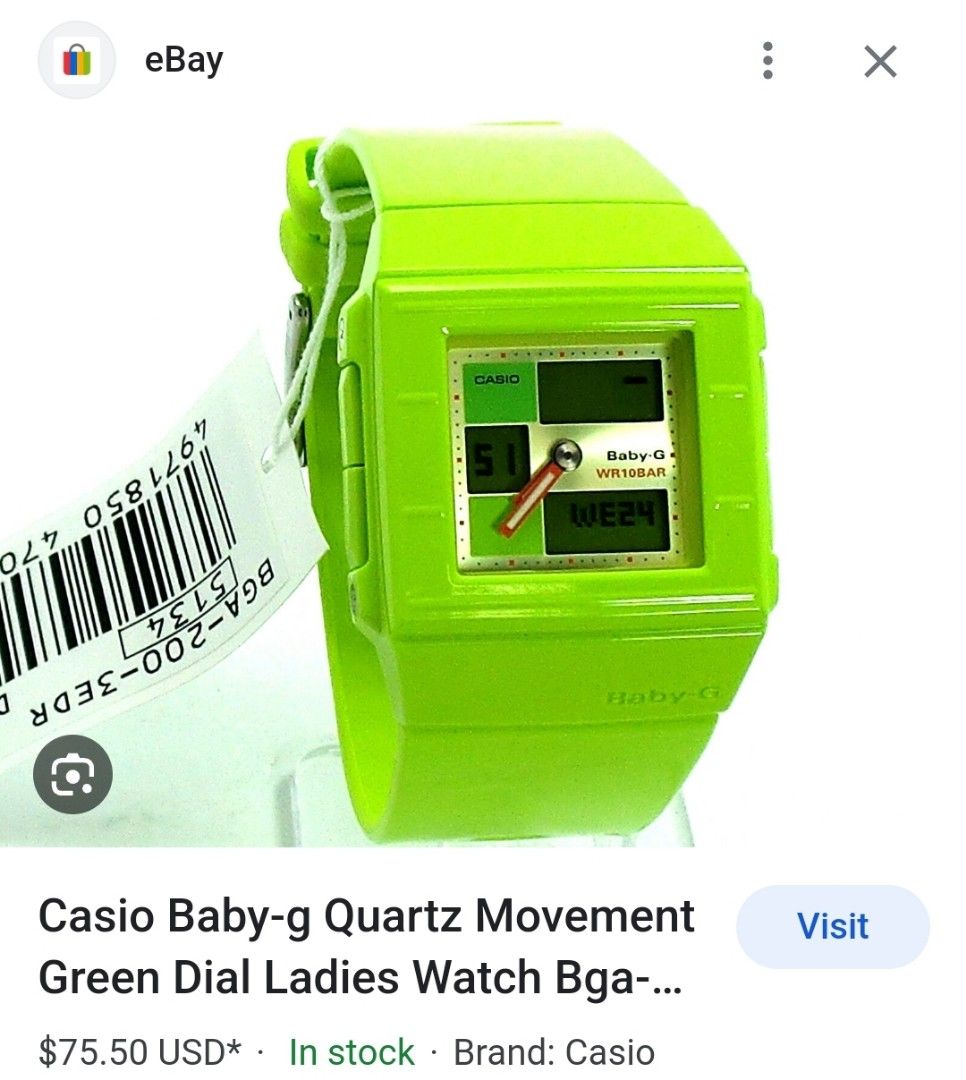 Casio BABY G Watch BGA 200 green limited Sg series Luxury Watches on Carousell