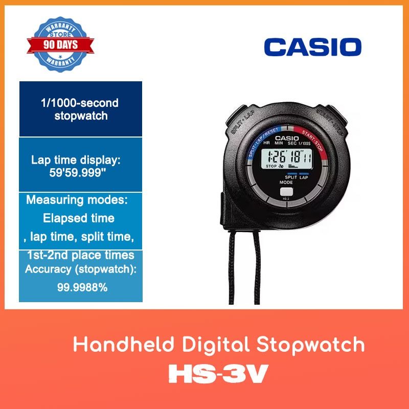 Casio HS 3V Hand Held Stopwatch WITH 3 MONTHS SHOP WARRANTY