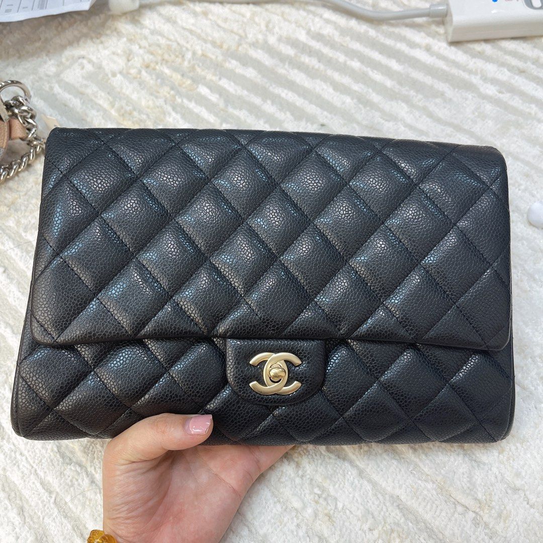 Chanel timeless clutch black, Luxury, Bags & Wallets on Carousell