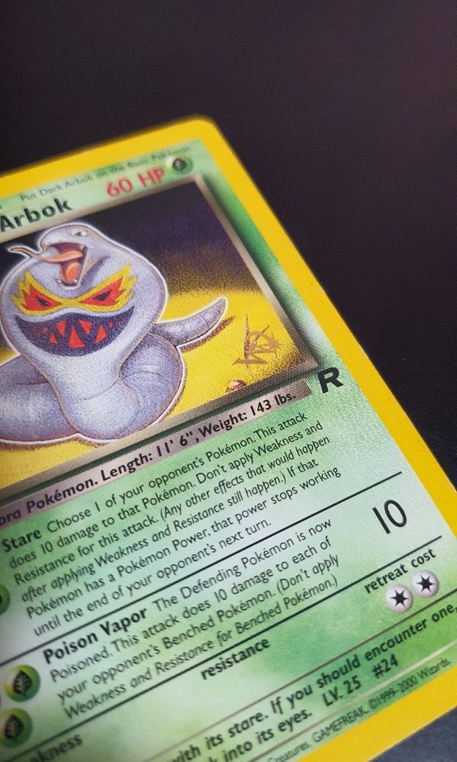Dark Arbok 19/82 (Pokmon 2001 GAME PROMO), Hobbies & Toys, Toys & Games on  Carousell