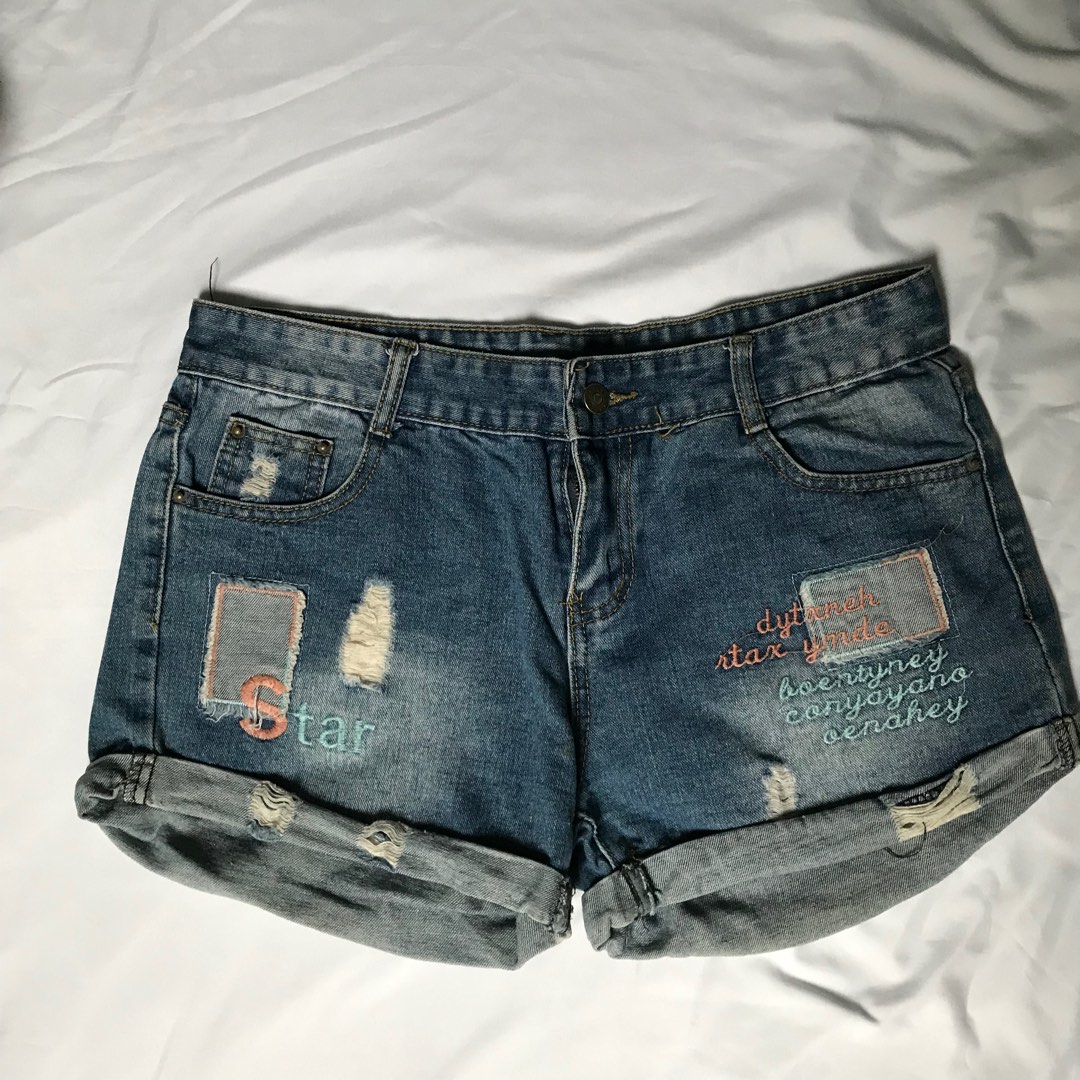 Sweet Solid Color Demin Shorts