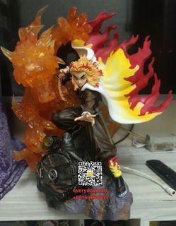 KIMETSU NO YAIBA DEMON SLAYER KYOJURO RENGOKU ONIGIRI SITTING FIGURE,  Hobbies & Toys, Toys & Games on Carousell