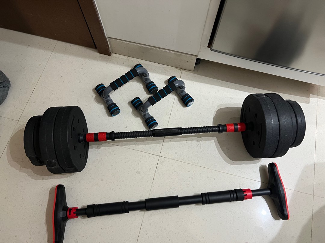 Dumbbells/ barbells, push up handle, pull up bar, Sports Equipment
