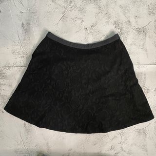 Ever New Black Skater Skirt with Embroidered Design
