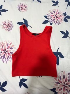 F21 Red Crop Sleeveless Top