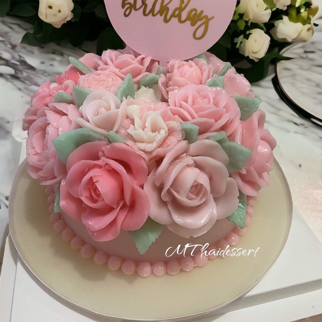Pink Blossom Bouquet Cake - Wilton