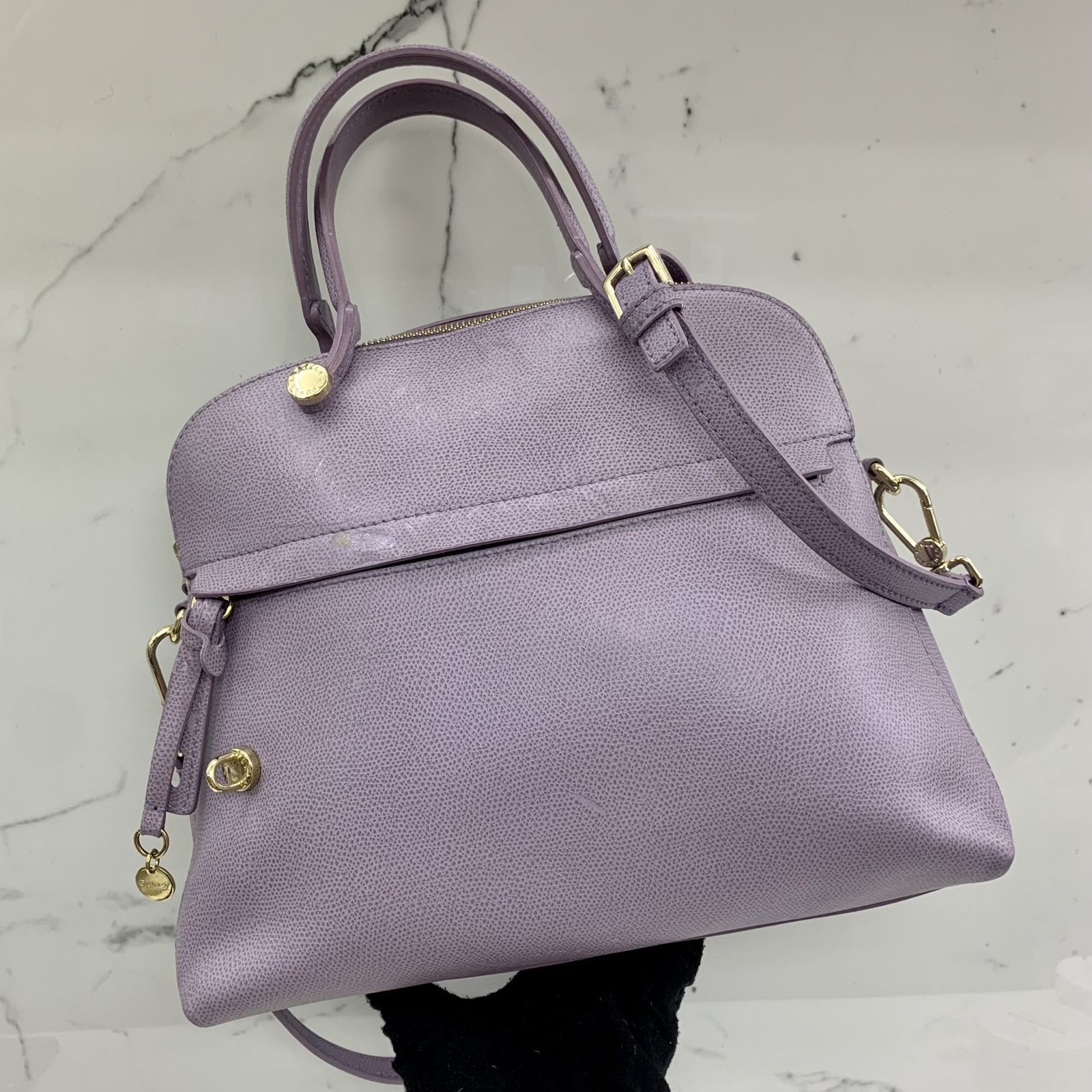 FURLA PURPLE LEATHER 2WAY BAG SHOULDER BAG 227017776 WE
