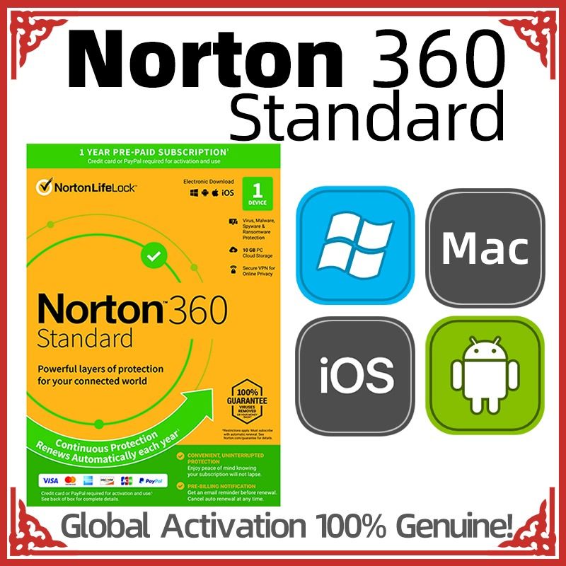 Genuine] Norton 360 Standard Deluxe Premium 2023 PC Antivirus.