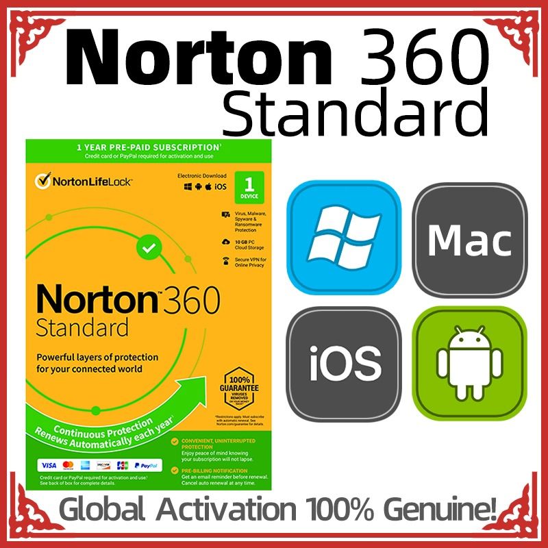 Genuine] Norton 360 Standard Deluxe Premium 2023 PC Antivirus.