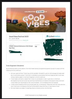 Good vibes festival GVF tickets Saturday/Sunday
