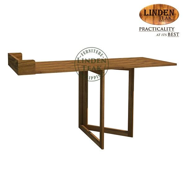 Handcrafted Solid Teak Wood Wall Mounted Table Furniture (Category: Tables & Sets) located in Quezon City. Submitted by golden_ltfp.online.sales (Listing ID 1244524948, Image 1). Description: ITEM: Handcrafted Solid Teak Wood Wall Mounted Table Furniture SERIES: Gold Teak (Indoor) Series MAIN MATERIAL: Teak Wood (Tectona Grandis) FINISHING: N. Cellulose APPROXIMATE DIMENSIONS: (size may slightly vary due to its handcrafted nature) Extended Form: 