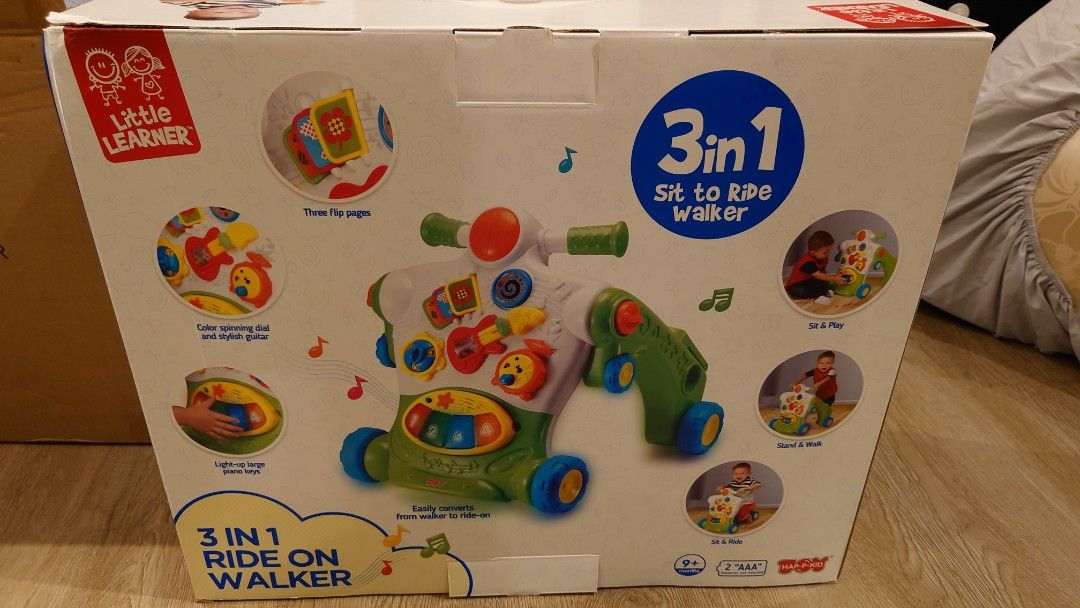 Hap P Kid Little Learner 3 in 1 Musical Ride On Walker Babies