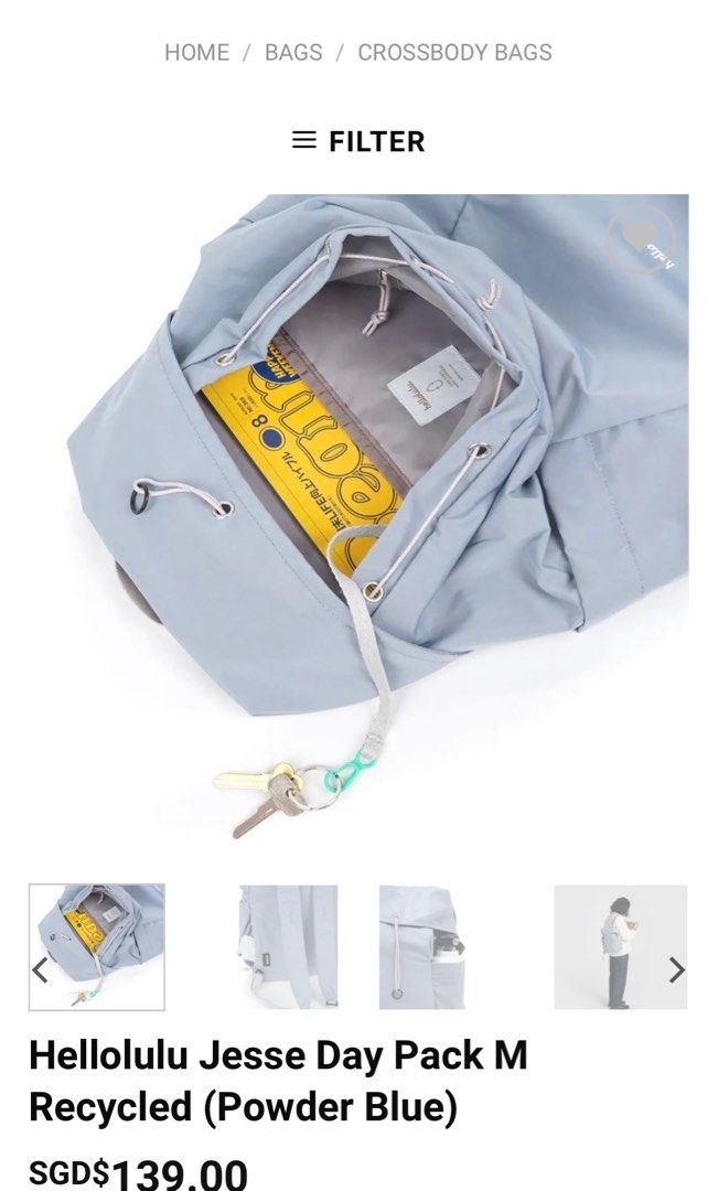 Hellolulu backpack (Category: Backpacks) located in Singapore. Submitted by kiddingcat (Listing ID 1244607775, Image 3). Description: Hellolulu backpack in powder blue bought from the wallet shop. Only used once. Colour did not look good on me hence selling🤡 ✔️Nego ✔️ Trades ❌ Lowballing.