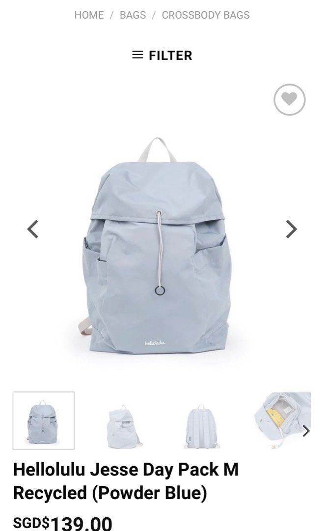Hellolulu backpack (Category: Backpacks) located in Singapore. Submitted by kiddingcat (Listing ID 1244607775, Image 1). Description: Hellolulu backpack in powder blue bought from the wallet shop. Only used once. Colour did not look good on me hence selling🤡 ✔️Nego ✔️ Trades ❌ Lowballing.