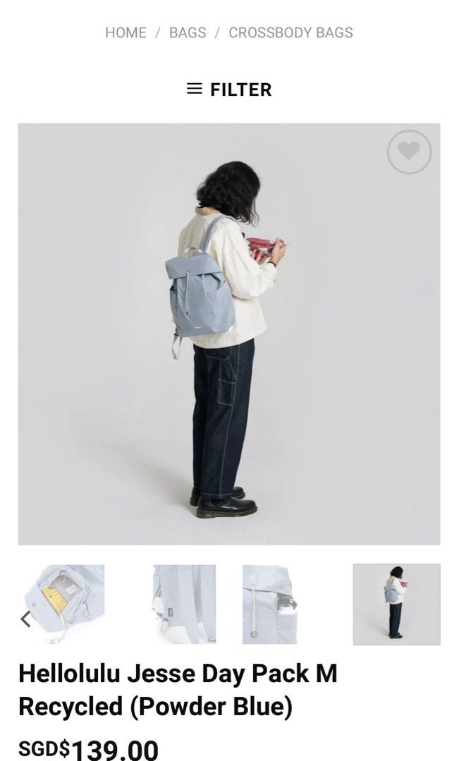 Hellolulu backpack (Category: Backpacks) located in Singapore. Submitted by kiddingcat (Listing ID 1244607775, Image 6). Description: Hellolulu backpack in powder blue bought from the wallet shop. Only used once. Colour did not look good on me hence selling🤡 ✔️Nego ✔️ Trades ❌ Lowballing.