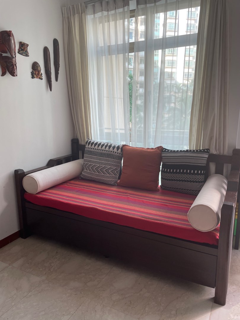 Move out sale solid wood day bed with storage, for sale, Furniture