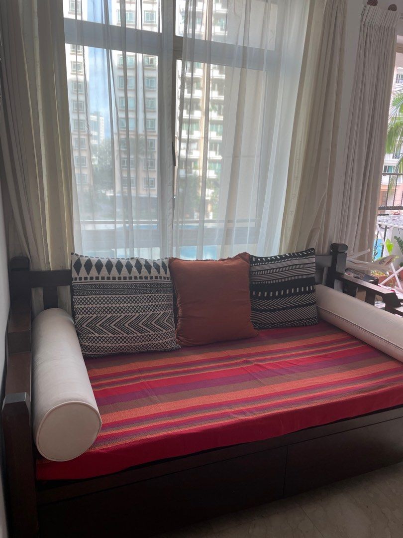 Move out sale solid wood day bed with storage, for sale, Furniture