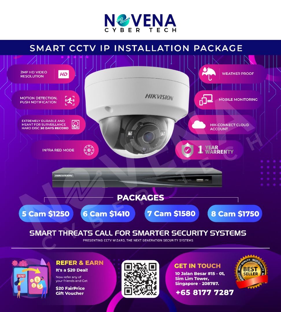 Hikvision / Dahua CCTV IP Camera Package - 4/8 Ch NVR with 1/2 TB and 2 ...