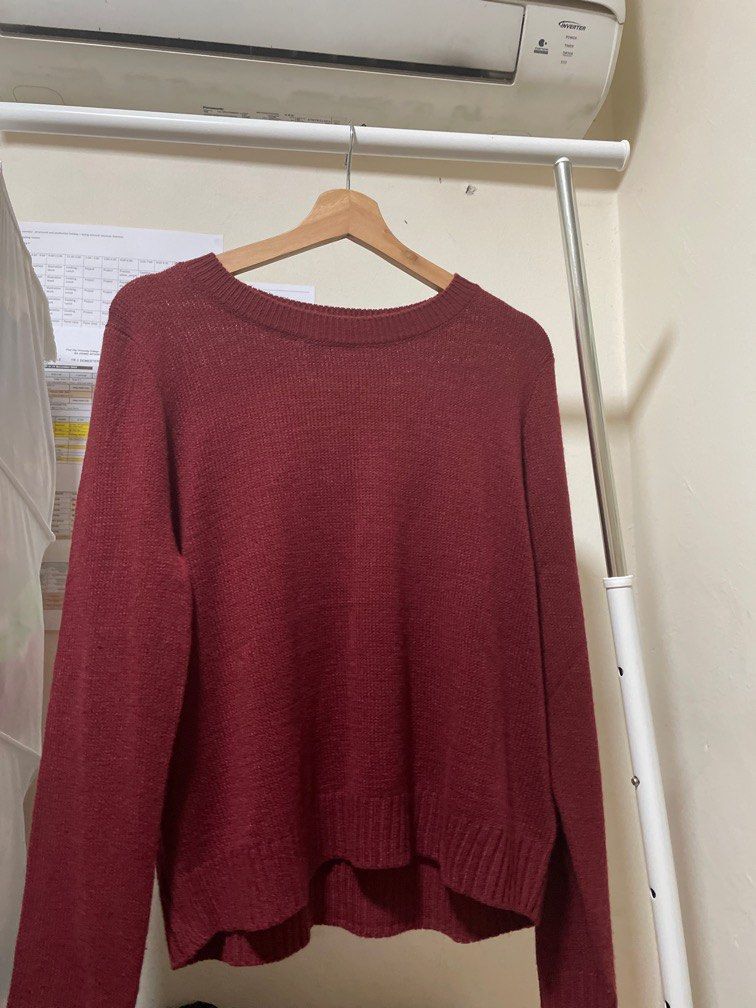H&m burgundy sweater sales