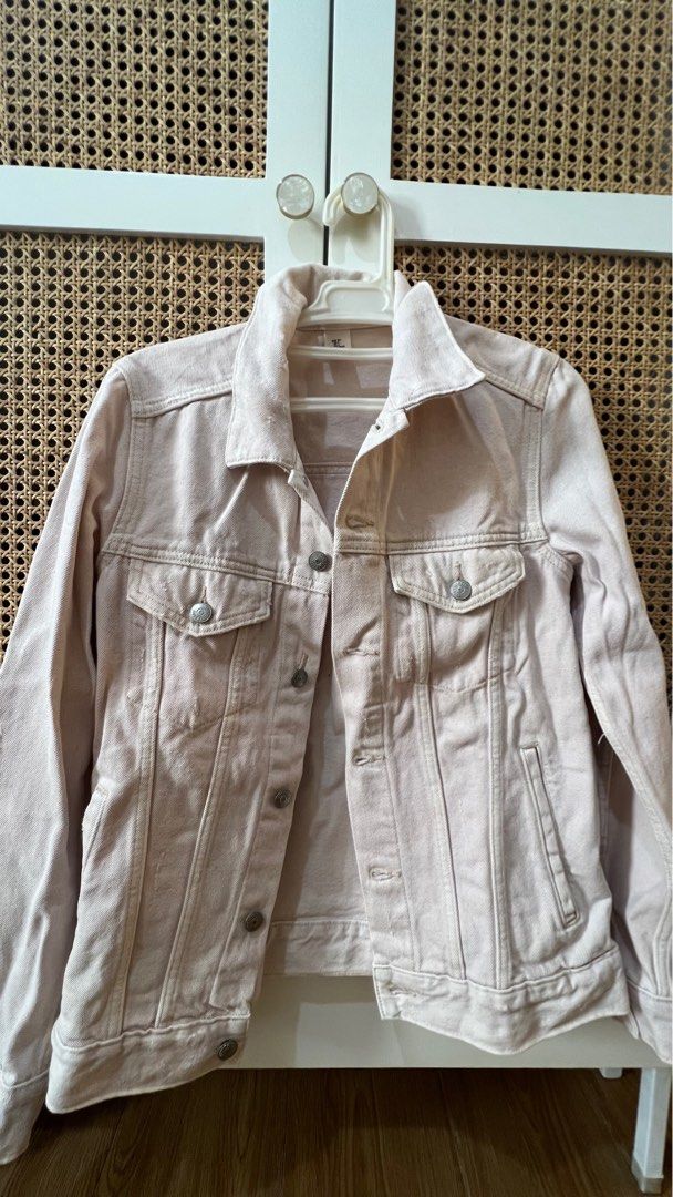H&m pink clearance denim jacket