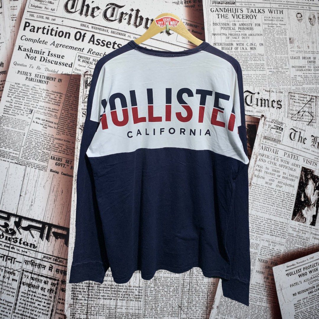 HOLLISTER LONGSLEEVE SPELLOUT, Men's Fashion, Tops & Sets, Tshirts & Polo  Shirts on Carousell