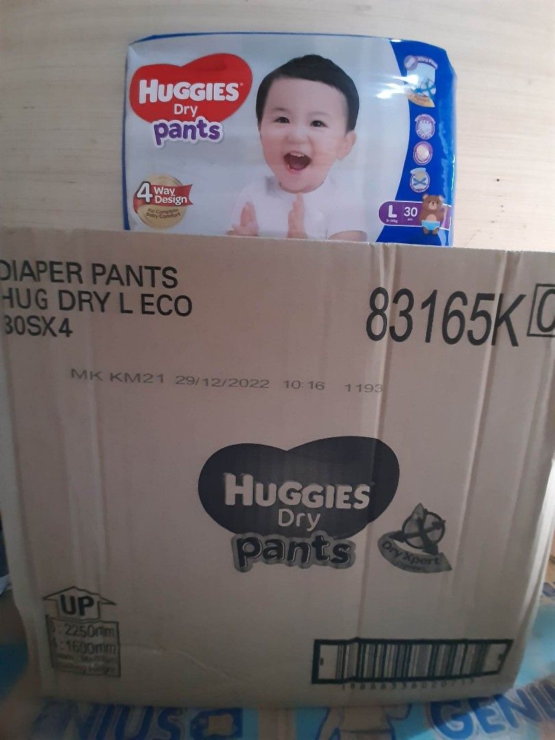 HUGGIES LARGE PANTS 30PCS (Category: Diapers & Baby Wipes) located in Manila. Submitted by sweetieteapascua (Listing ID 1244475981, Image 3). Description: HUGGIES DRY PANTS LARGE 30PCS-280 MANUFACTURED DATE 2022 EXPIRATION DATE 2025 PAYMENT-COD, GCASH, BANKTRANSFER.