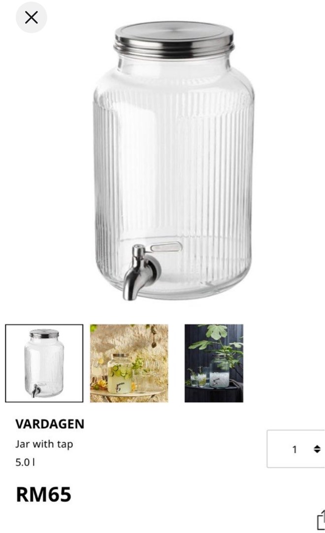 IKEA Vardagen Beverage Dispenser Dimensions & Drawings