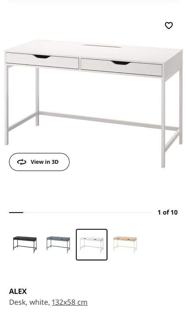 IKEA ALEX Desk (White), Furniture & Home Living, Furniture, Tables