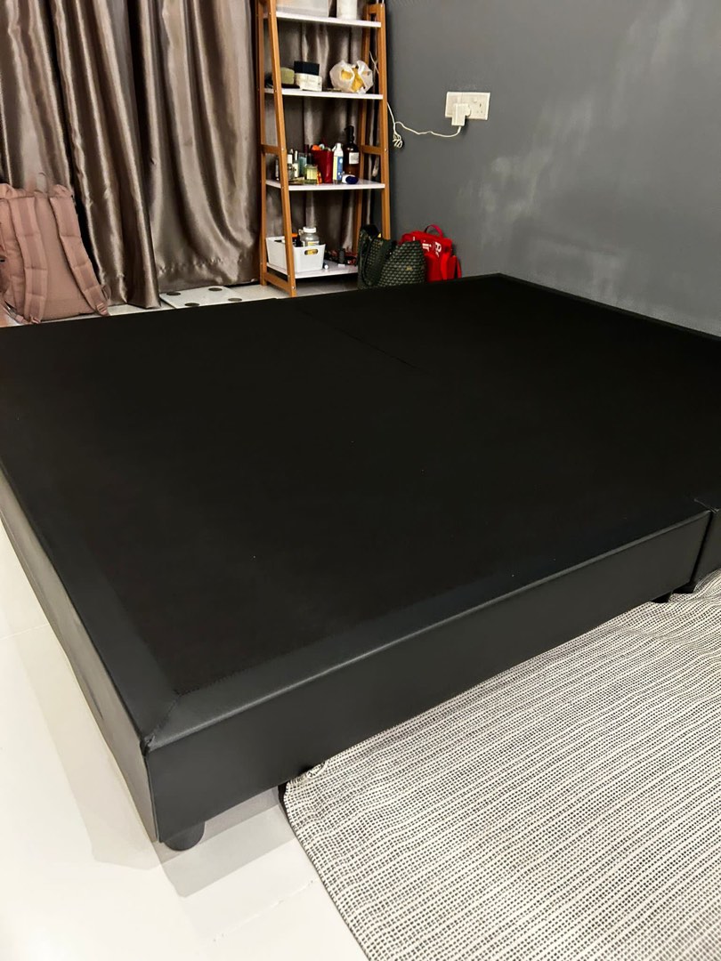 IKEA Divan Bed Black Queen Bedframe, Furniture & Home Living, Furniture