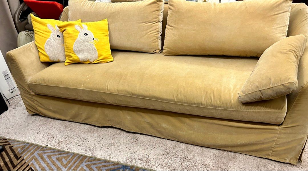 Ikea Farlov 3 Seater Sofa (velvet cover), Furniture & Home Living