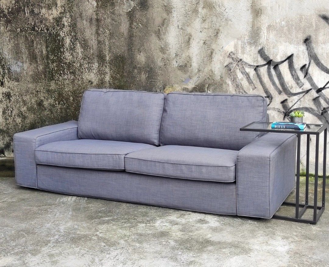 Ikea Kivik Arm Sofa in Gray Fabric Cover L 90 inches W 35 Seat 16 Height 26 Cuddle up in the