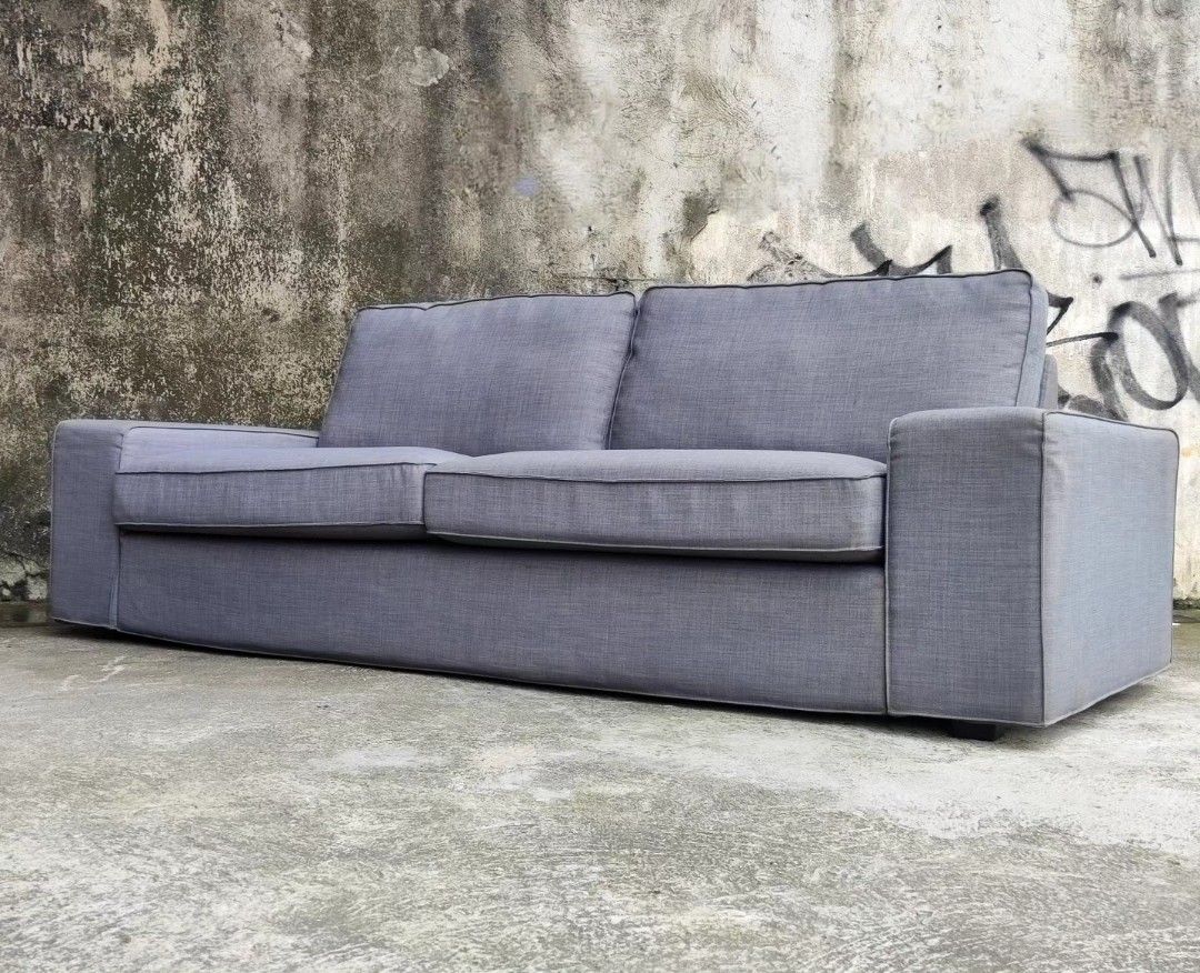 Ikea Kivik Arm Sofa in Gray Fabric Cover L 90 inches W 35 Seat 16 Height 26 Cuddle up in the