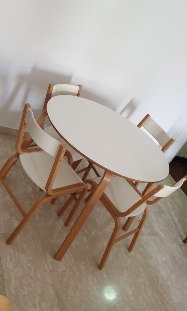 Ikea Round Dining Table Set, Furniture & Home Living, Furniture, Tables & Sets on Carousell