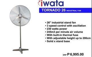 Iwata TORNADO 26" inches industrial electric fan BRANDNEW