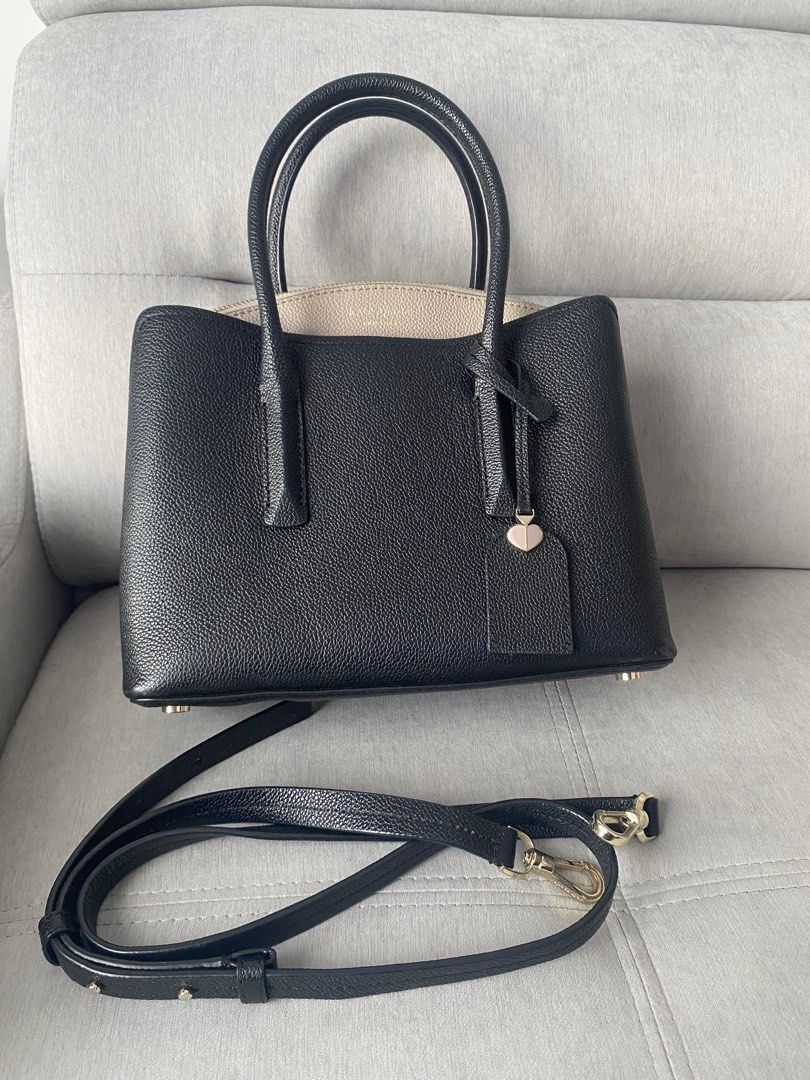 Kate Spade Margaux Medium Satchel in Black Warm Taupe