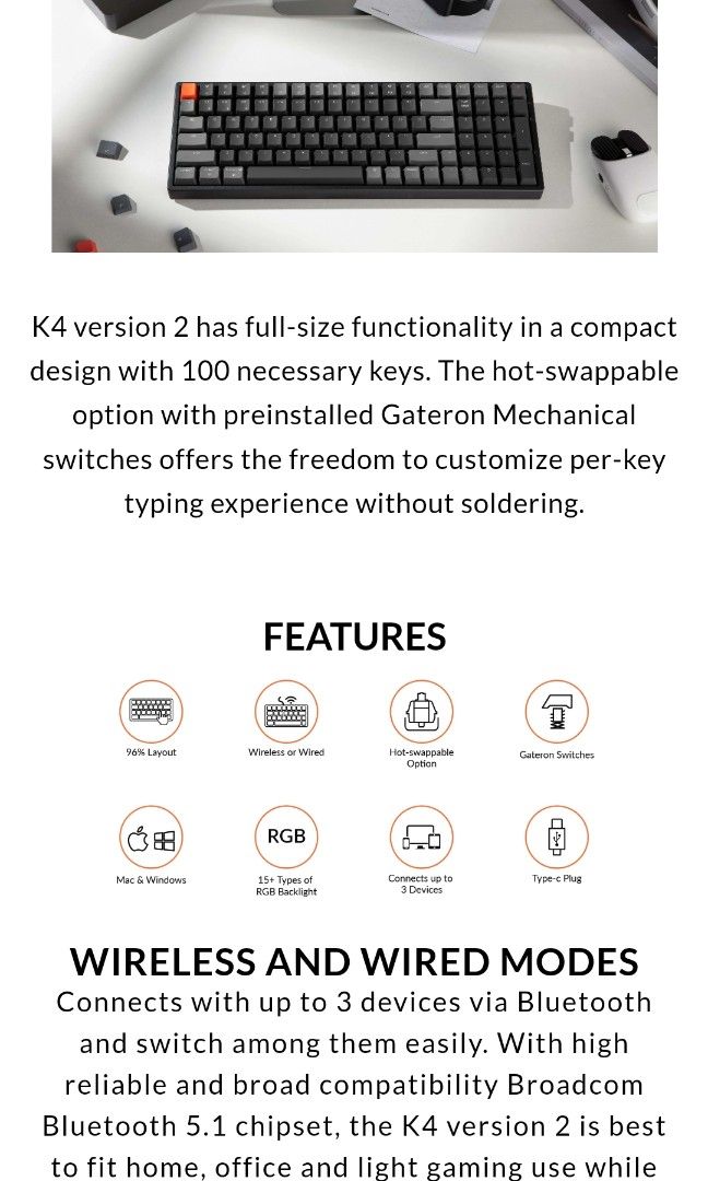 Keychron k4 wireless v2, Computers & Tech, Parts & Accessories ...