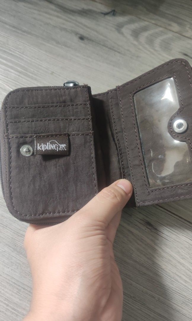 Black KIPLING Zipper 3 Pocket Pouch Wallet With Gorilla Charm - Etsy