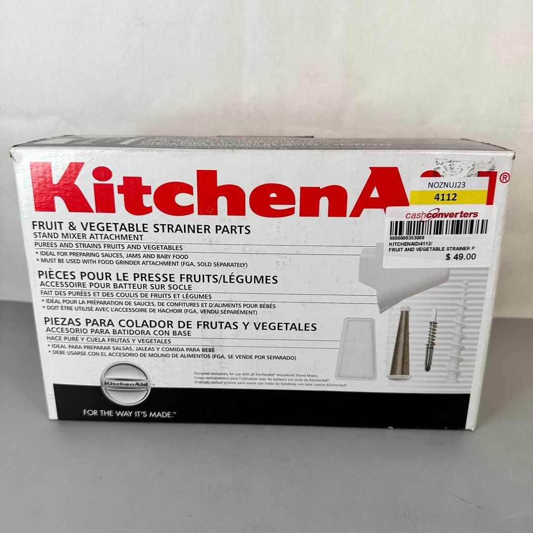 KitchenAid Fruit Vegetable Strainer Parts
