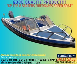 KP-F05 8 SEATERS FIBERGLASS SPEED BOAT - BRAND NEW AND FREE CUSTOMIZED COLOR