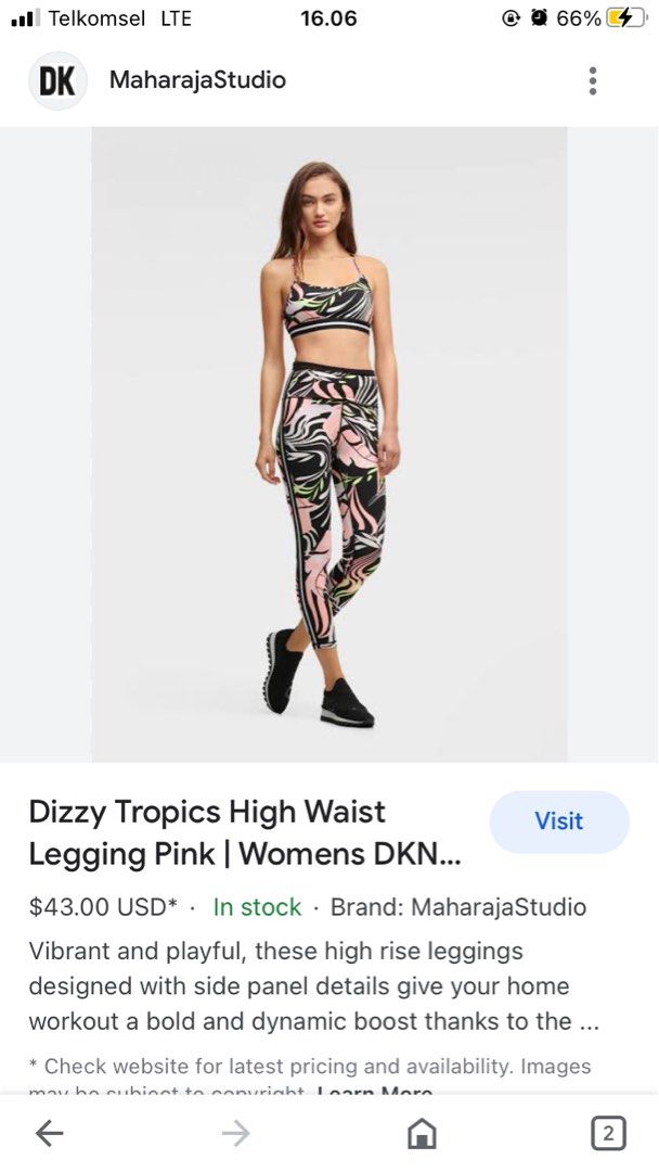 DKNY Womens Dizzy Tropics Leggings