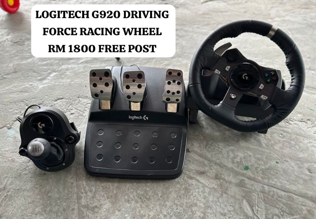 Logitech G920 Driving Force Racing Wheel, Video Gaming, Gaming Accessories,  Controllers on Carousell